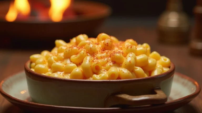 Chick-fil-A mac and cheese recipe, served hot with a golden, creamy texture and cheesy topping