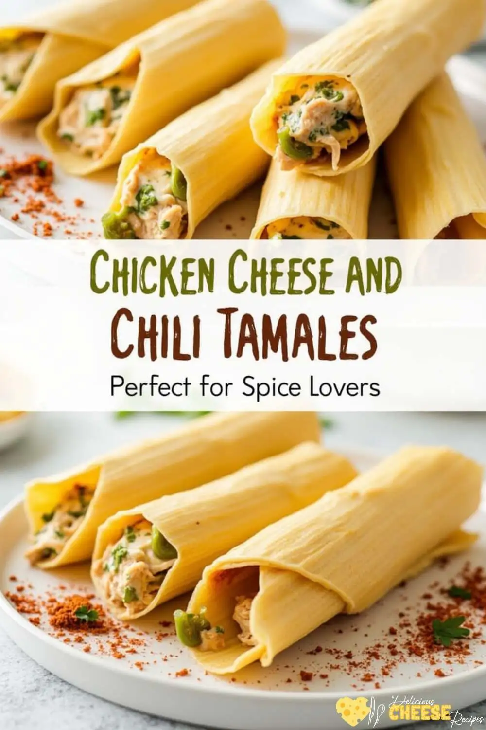 Chicken Cheese and Chili Tamales with the title 'Perfect for Spice Lovers'